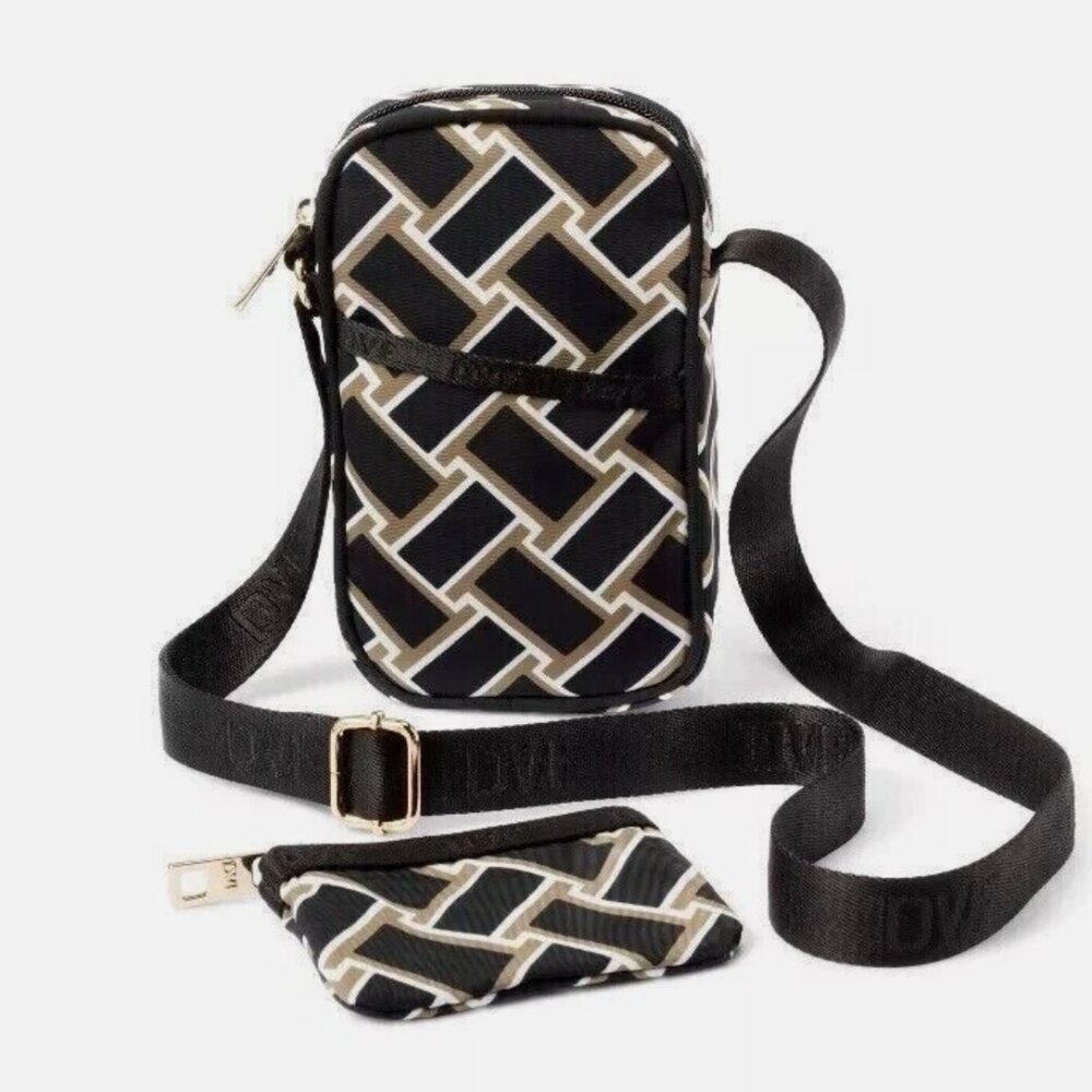 NWT DVF Diane Von Furstenberg Target Vintage Weave Neutral Cellphone Holder